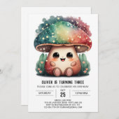 Whimsical Enchanted Fungi Verjaardag Uitnodiging (Voorkant / Achterkant)