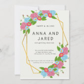 Whimsical Enchanted Garden Floral Lijst Wedding Kaart (Voorkant)