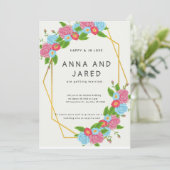 Whimsical Enchanted Garden Floral Lijst Wedding Kaart (Staand voorkant)