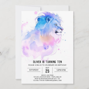 Whimsical Enchanted Lion Verjaardag Kaart