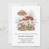 Whimsical Enchanted Mushroom Meisje Baby shower Kaart (Voorkant)