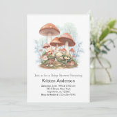 Whimsical Enchanted Mushroom Meisje Baby shower Kaart (Staand voorkant)