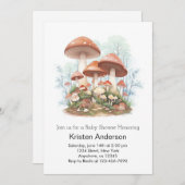 Whimsical Enchanted Mushroom Meisje Baby shower Kaart (Voorkant / Achterkant)