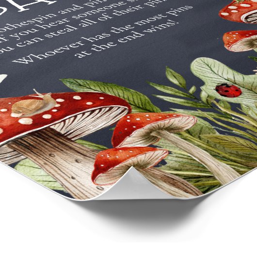 Whimsical Enchanted Mushroom zegt geen Baby Poster (Hoek)