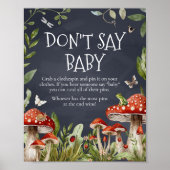 Whimsical Enchanted Mushroom zegt geen Baby Poster (Voorkant)