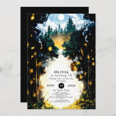 Whimsical Enchantment Woodland Verjaardag Kaart (Voorkant / Achterkant)