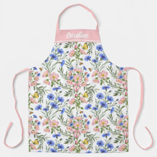 Whimsical Engels Cottage Wildflowers Schort