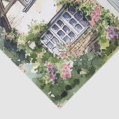 Whimsical Engels rieten huisje oude brief Tissuepapier (Detail)