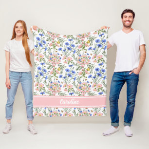 Whimsical Engelse Tuin Bloesems Fleece Deken