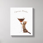 Whimsical Espresso Martini Kat Bar Kar Canvas Afdruk (Voorkant)