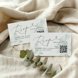 Whimsical Eucalyptus Greenery Wedding RSVP Kaart Visitekaartje