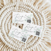 Whimsical Eucalyptus Greenery Wedding RSVP Kaart Visitekaartje