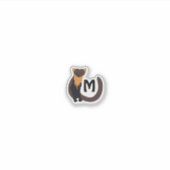 Whimsical European Pine Marten Monogram Contour Sticker (Voorkant)