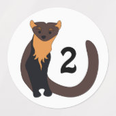 Whimsical European Pine Marten Waterdicht Labels (Design 2)