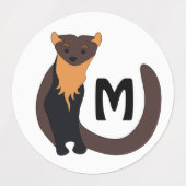 Whimsical European Pine Marten Waterdicht Labels (Design 1)