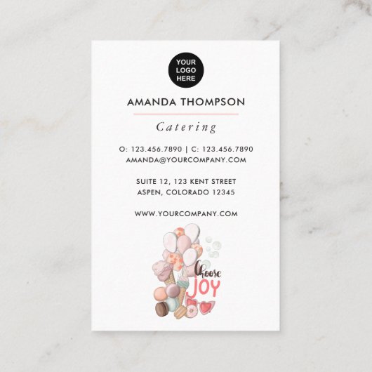 Whimsical Event Catering Visitekaartje (Achterkant)