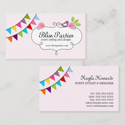 Whimsical Event Styling and Design Visitekaartje (Voorkant / Achterkant)