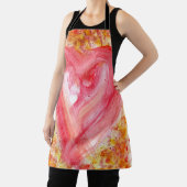 Whimsical Expressionistische Kwaststreek Rode Hart Schort (Insitu)