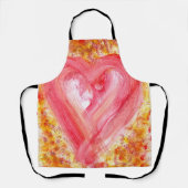 Whimsical Expressionistische Kwaststreek Rode Hart Schort (Voorkant)