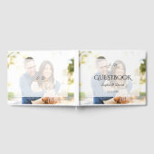 Whimsical Faded Foto Geometric Wedding Gastenboek (Volledig)