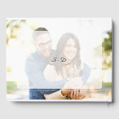 Whimsical Faded Foto Geometric Wedding Gastenboek (Achterkant)