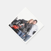 Whimsical Faded Photo Calligraphy Wedding Servet (Hoek)