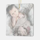 Whimsical Faded Photo First KerstSquare Keramisch Ornament (Links)