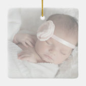 Whimsical Faded Photo First KerstSquare Keramisch Ornament (Achterkant)