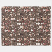 Whimsical Fair Gnomes and Mushrooms Personalized Fleece Deken (Voorkant (Horizontaal))