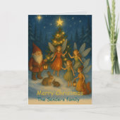 Whimsical Fairies and Elves Custom Christmas Kaart (Voorkant)