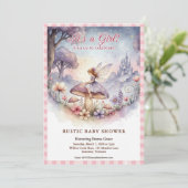 Whimsical Fairy Baby Shower Invitation Kaart (Staand voorkant)