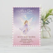 Whimsical Fairy Baby Shower Invitation Kaart (Staand voorkant)