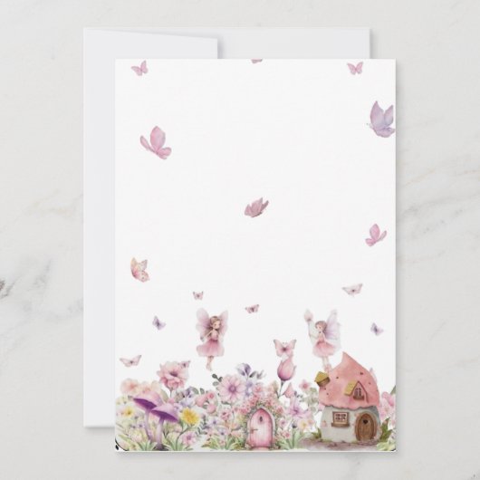 Whimsical Fairy Baby shower Invitation Kaart (Achterkant)