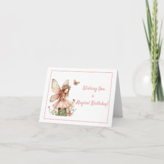 Whimsical Fairy beroemd gemaakt door Pink Birthday Kaart