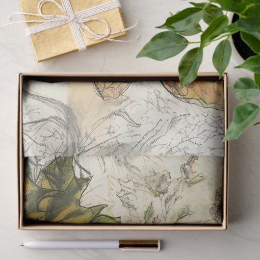 Whimsical Fairy Botanical Berry Sketche Tissuepapier (Geschenk)