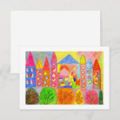 Whimsical Fairy Castle Town Holiday Response Card RSVP Kaartje (Voorkant / Achterkant)