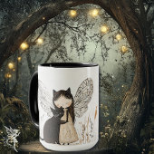 Whimsical Fairy & Cat Verjaardag gepersonaliseerd  Mok