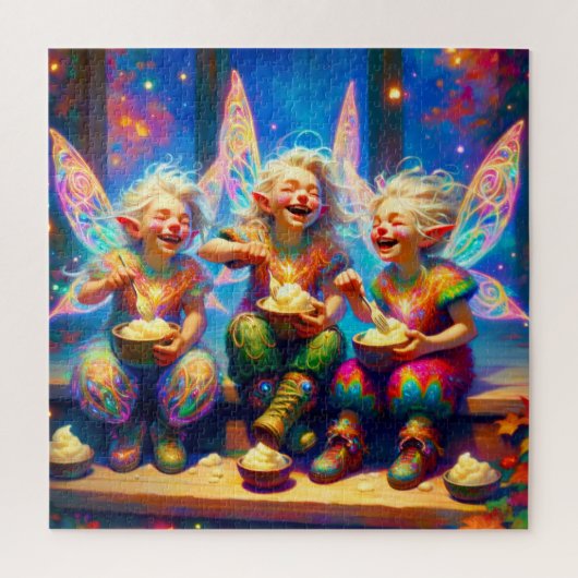 Whimsical Fairy Cousins Mashed Potatoes Fun Time Legpuzzel (Verticaal)
