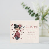 Whimsical Fairy Doll Retro Cute Aankondigingskaart (Staand voorkant)