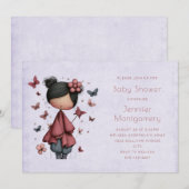 Whimsical Fairy Doll Retro Cute Baby Shower Kaart (Voorkant / Achterkant)