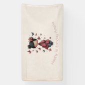 Whimsical Fairy Doll Retro Cute Birthday Spandoek (Verticaal)