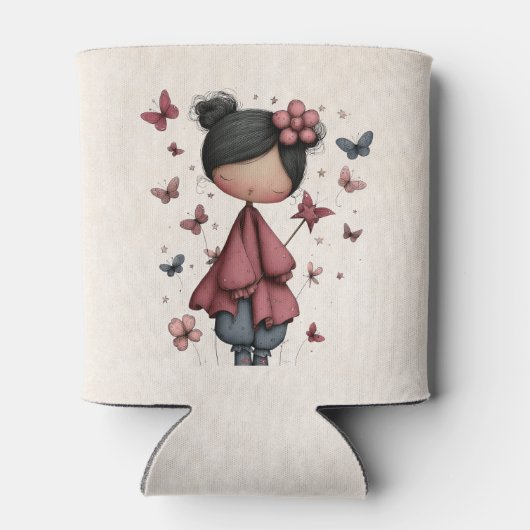 Whimsical Fairy Doll Retro Cute Blikjeskoeler (Achterkant)