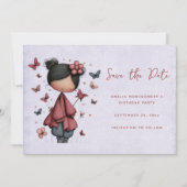 Whimsical Fairy Doll Retro Cute Save The Date (Voorkant)
