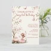 Whimsical Fairy eerste verjaardag Kaart (Staand voorkant)