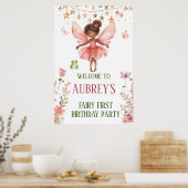 Whimsical Fairy eerste verjaardag Poster (Keuken)