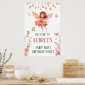 Whimsical Fairy eerste verjaardag Poster (Keuken)