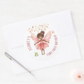 Whimsical Fairy eerste verjaardag Ronde Sticker (Envelop)