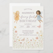 Whimsical Fairy Eerste Verjaardag Uitnodiging (Voorkant / Achterkant)
