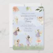 Whimsical Fairy Eerste Verjaardag Uitnodiging voor (Voorkant)