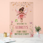 Whimsical Fairy Eerste Verjaardag Welkomstbord Acryl Bord (Huwelijk)